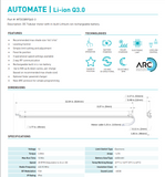 Automate ARC Li-ion Rechargeable Powered Tubular Motor Q3.0 45mm #MTDCBRFQ45-3