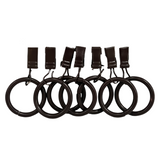 Graber Metal Curtain Rings w/ Clips, 1-Inch Inside Diameter