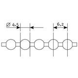 Coulisse Endless operating chain plast. 4.5mm 6.2mm 150cm - anthracite (RB15-DP-AN)